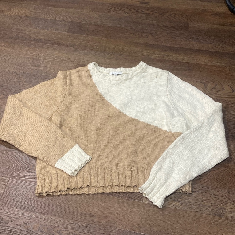 Tan & White Sweater